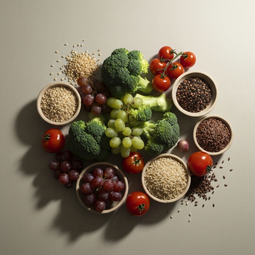 Разноврсне свеже поврће, воће и цели крајеви на неутралној površini